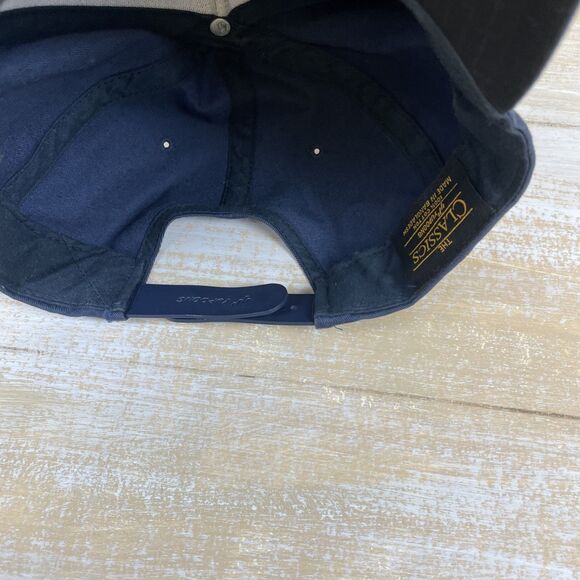 Montauk Brewing Company NY Leather Patch Logo Cap Hat Navy Blue Snapback - Picture 9 of 9